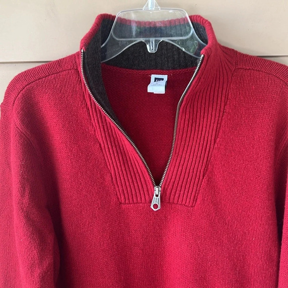 Gap Factory Vintage Red Lambswool Quarter Zip Pullover Sweater Sz M - Picture 7 of 10
